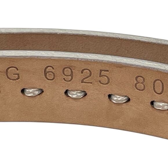 Barbara Bui White Leather & Chain Double Wrap Belt Size 80 Small - Picture 8 of 8